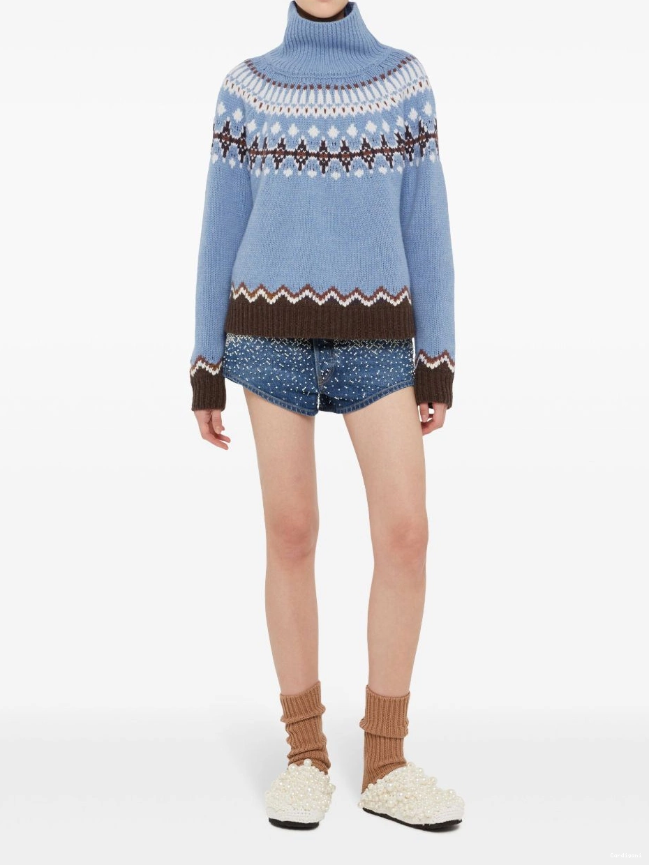 Cheap Women Alanui high-neck jumper intarsia-knit 0404